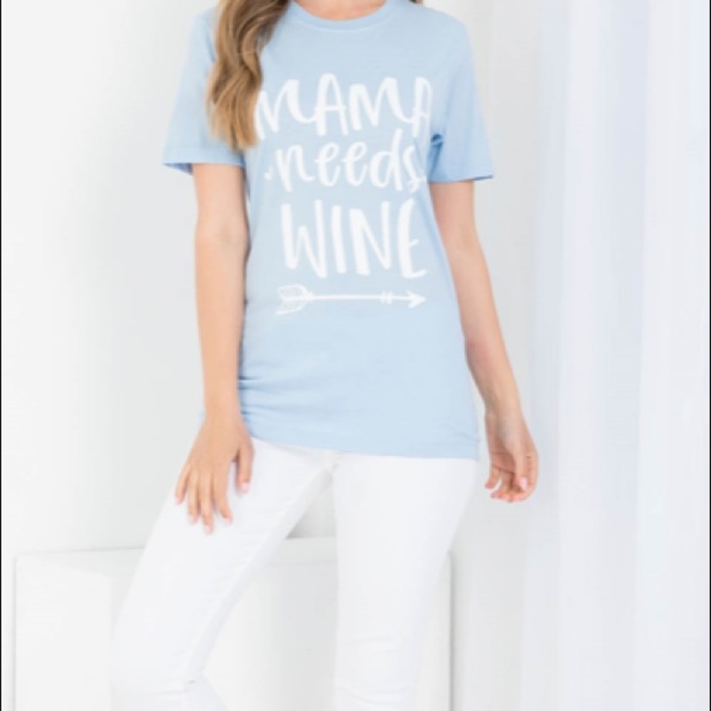 ‘Mama Needs Wine’ Short Sleeve Graphic Tee - Picture 5 of 6
